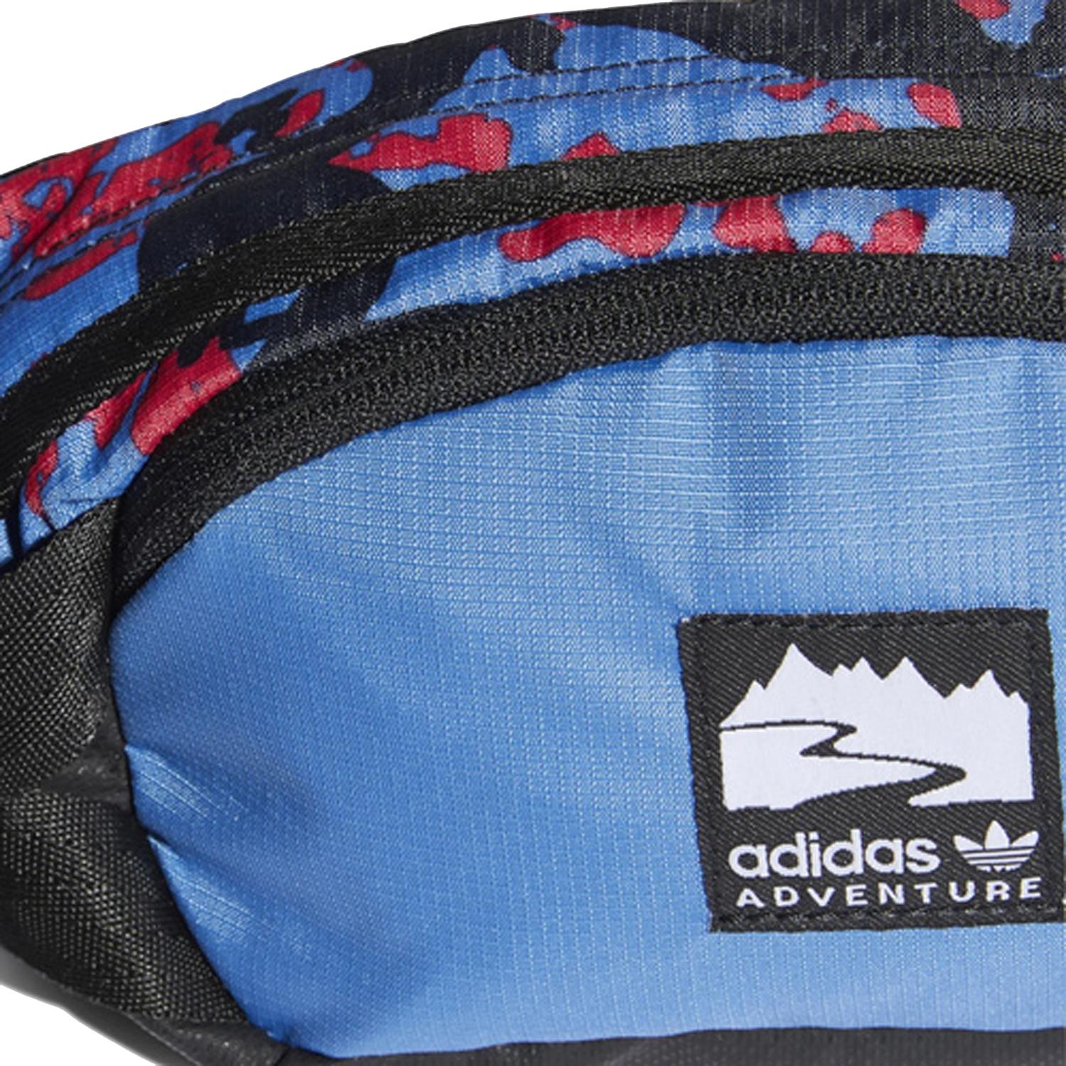 Adidas Originals Trefoil Logo Patchwork Polyester Waist Bag Unisex bags Black Red Blue H22727 Black Red Blue Mixed Color