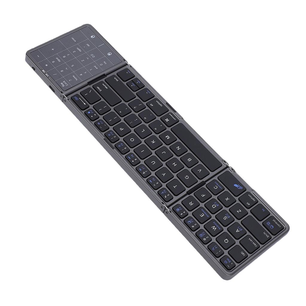 Fold Keyboard Rechargeable Full Size Keys Folding Wireless Keyboard with Touchpad Multi Device Sync for Laptop PC Tablets
