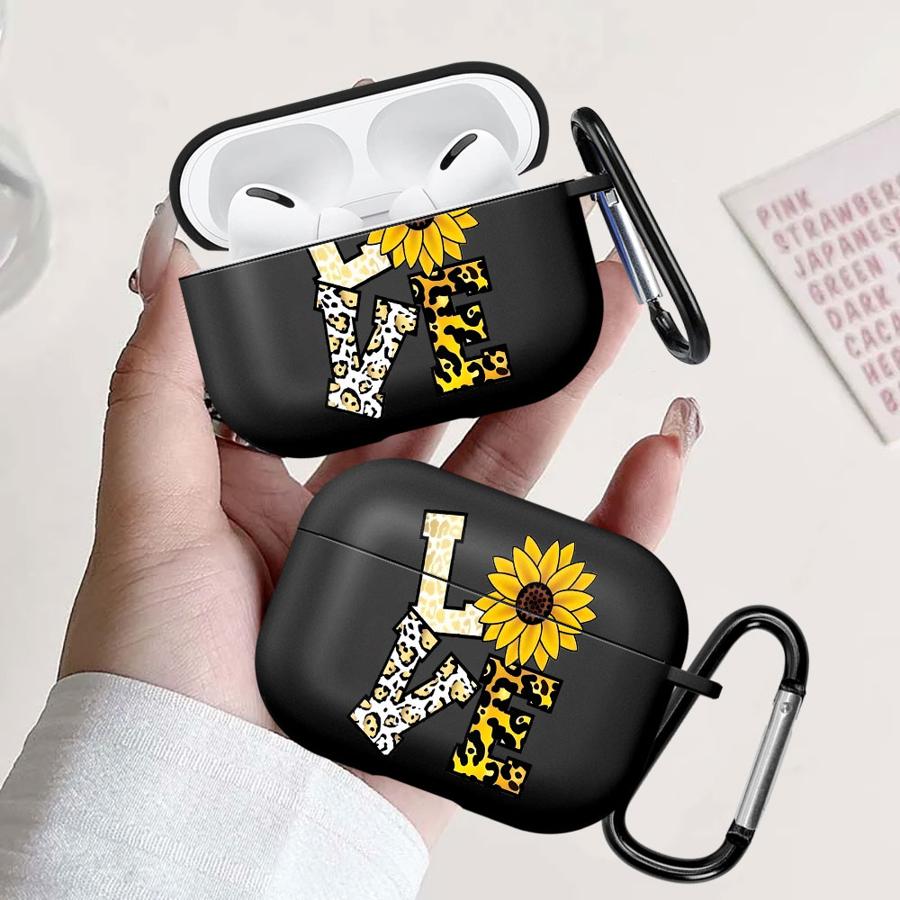 Earphone Cases Cover Case For Airpods 1 Pro3 3 2 Pro Pro2 4 LOVE Sunflower Pattern
