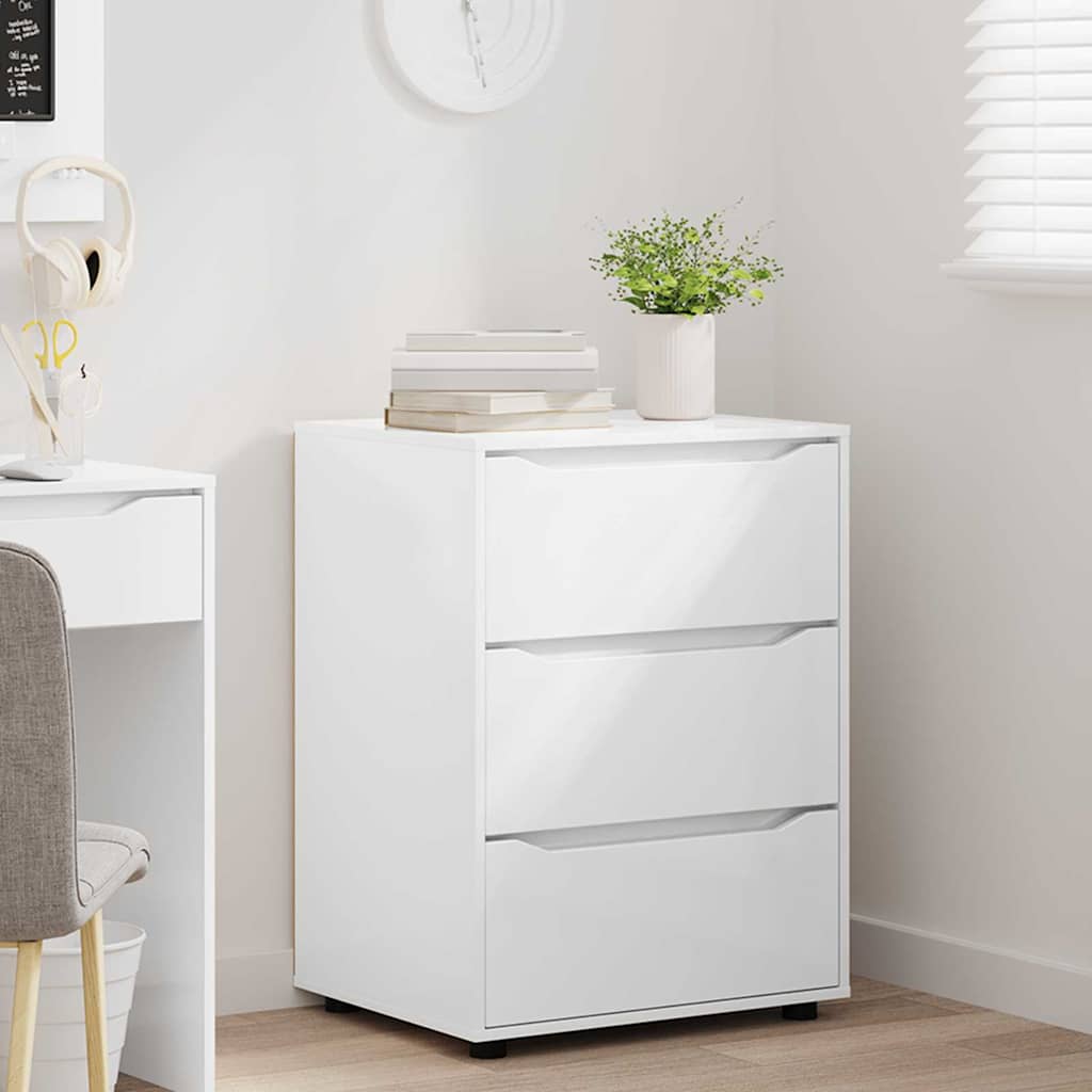 Storage Cabinet Glossy White 60 x 48 x 81 cm