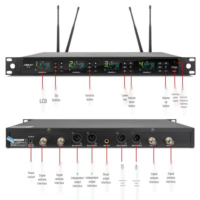 SHILE SH-26 Wireless One-to-Four Microphone System
