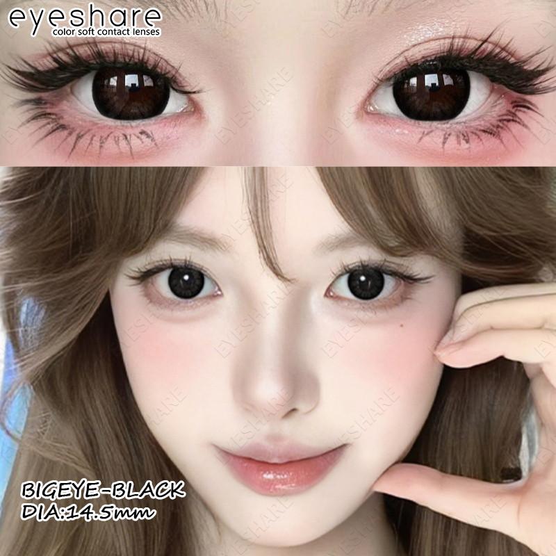 EYESHARE 1 Pair Black Doll Eye Contact Lenses for Eyes 14.5mm Big Eyes Natural Lenses Yearly Cosmetic COD