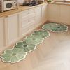 Floor Mat For Kitchen Non-Slip Waterproof Oil-Proof Rug Brown Flower Irregular Leather Carpet Home Decoration Long Size Mats