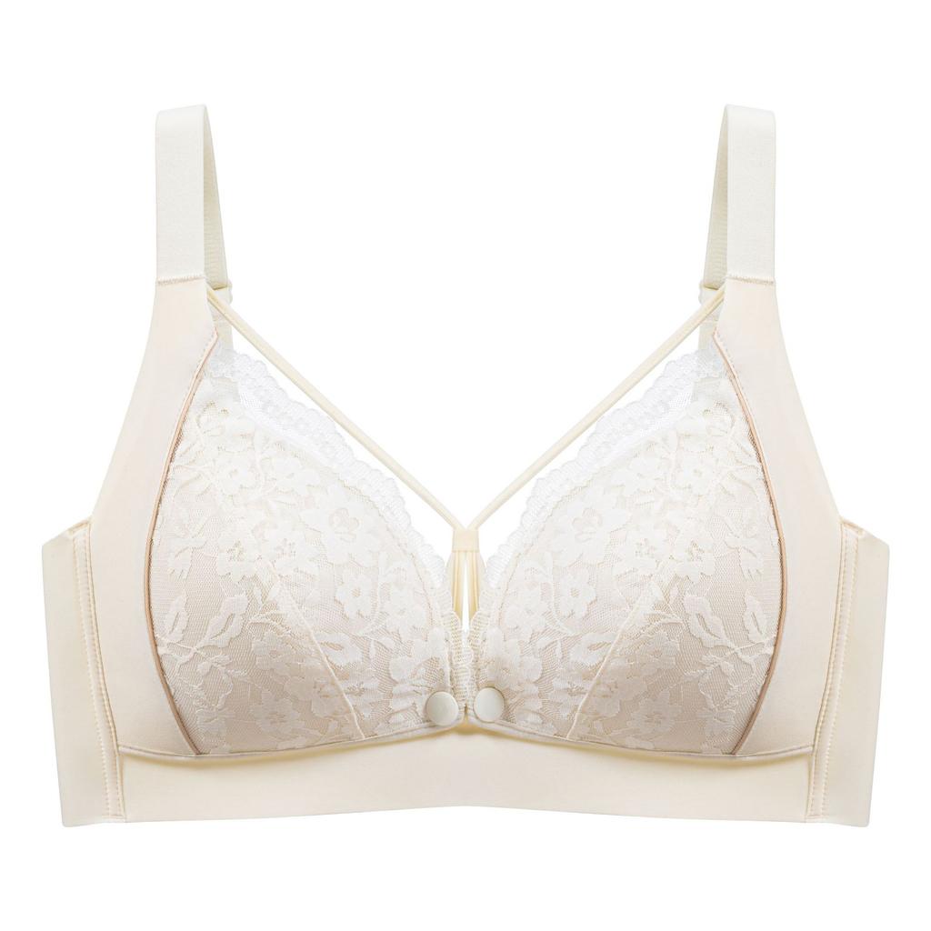 Tea Fiber Push-up Wire-free Maternity Bra Thin Front-opening Nursing Bra