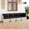 Day and Night - Day and Night 4-seater Garden Pallet Sofa with Fir Wood Cushions