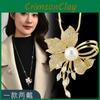 Fashion Floral Long Necklace With Zirconia For Women Winter Style Jewelry