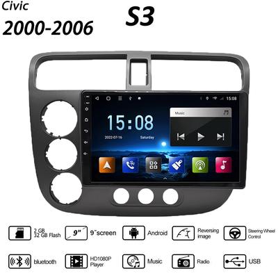 Radio de mașină fără fir de 9 inchi Carplay pentru Honda Civic 2000-2006 Android Multimedia Video Player Navigație GPS WIFI 2+32GB
