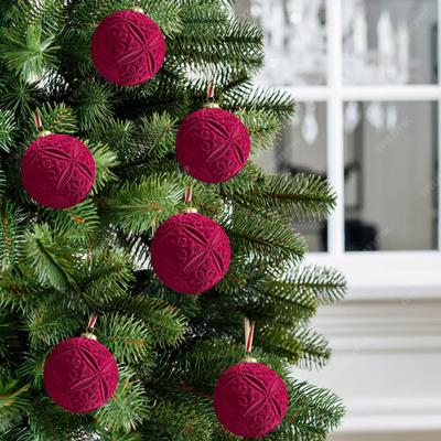 9 szt. Aksamitne Ozdoby na Choinkę Retro Nietłukące Bombki Eleganckie Zimowe Dekoracje Świąteczne do Domu Wewnątrz i na Zewnątrz na Uroczystość