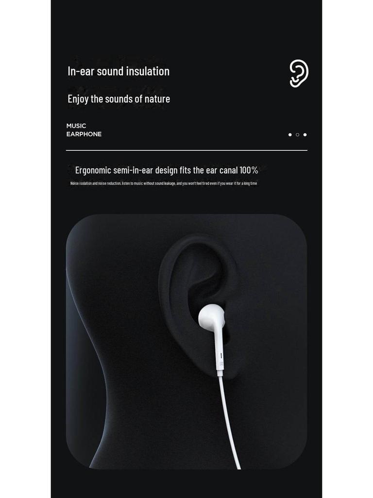 PISEN 3,5-mm-Semi-In-Ear-Kopfhörer mit Kabel für Apple- und Android-Geräte