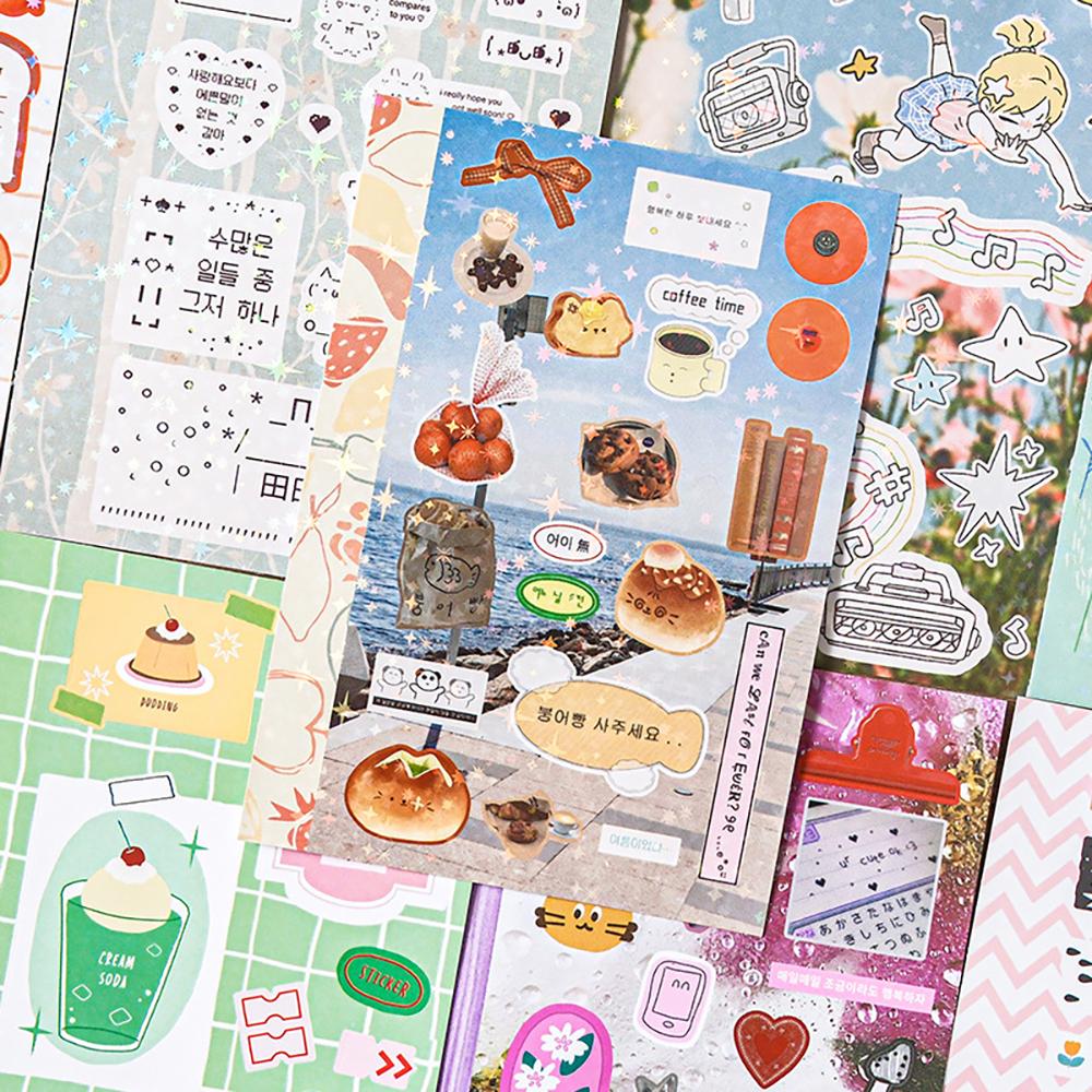 Sticker Book Mountain Cat Series M5 Sticker Book Cute Ancient Early Wind Handbag DIY Material Sticker Book