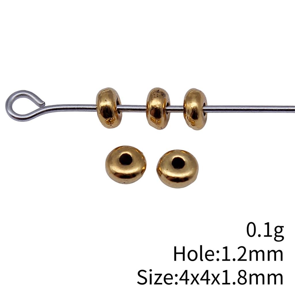 Square Round Mini Spacer Beads Metal Loose Beads For Thin Chain Bracelet Necklace DIY Jewelry Making Supplies For