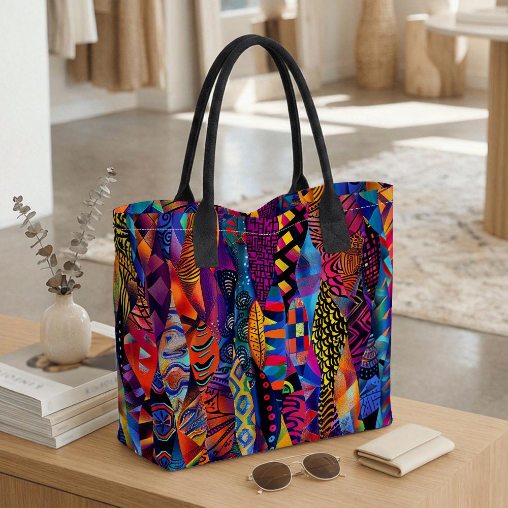 Colorful Tribal Pattern Tote Bag Casual Large Capacity Daily Bag