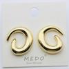 Exquisite Light Luxury Swirl Textured Gold Stud Earrings