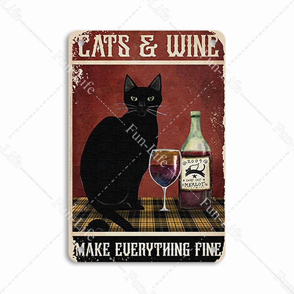 Vintage Cat Metal Sign Poster, Home Decor, Retro Animals Tin Sign, Living Room, Pet Shop, Bar, Hotel, 20x30cm