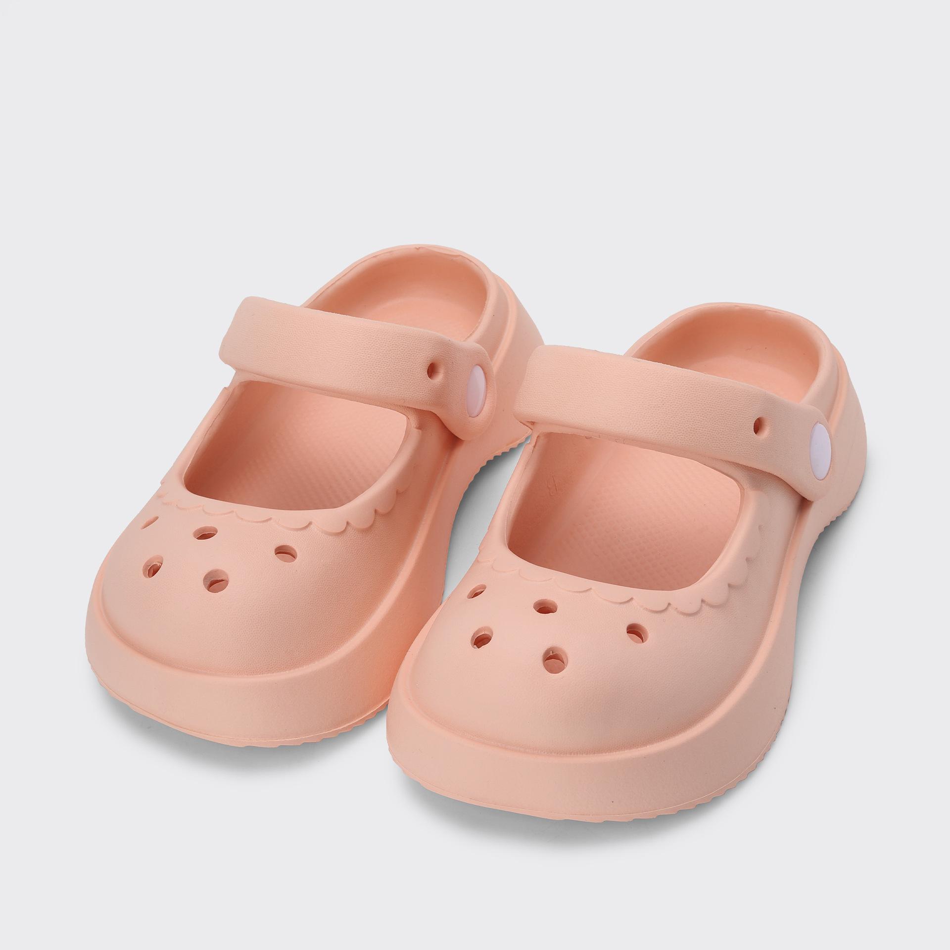 

Children s slippers Mary Jane girls summer 2024 new princess non-slip soft-soled bag head parent-child baby hole shoes 39-40