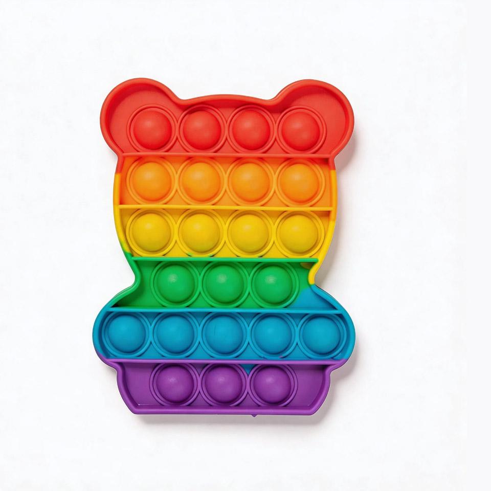 Rainbow Bubble Fidget Toy, Sensory Squeeze Popper For Anxiety Relief, Educational Adhd Toys For Kids Adults, Interactive