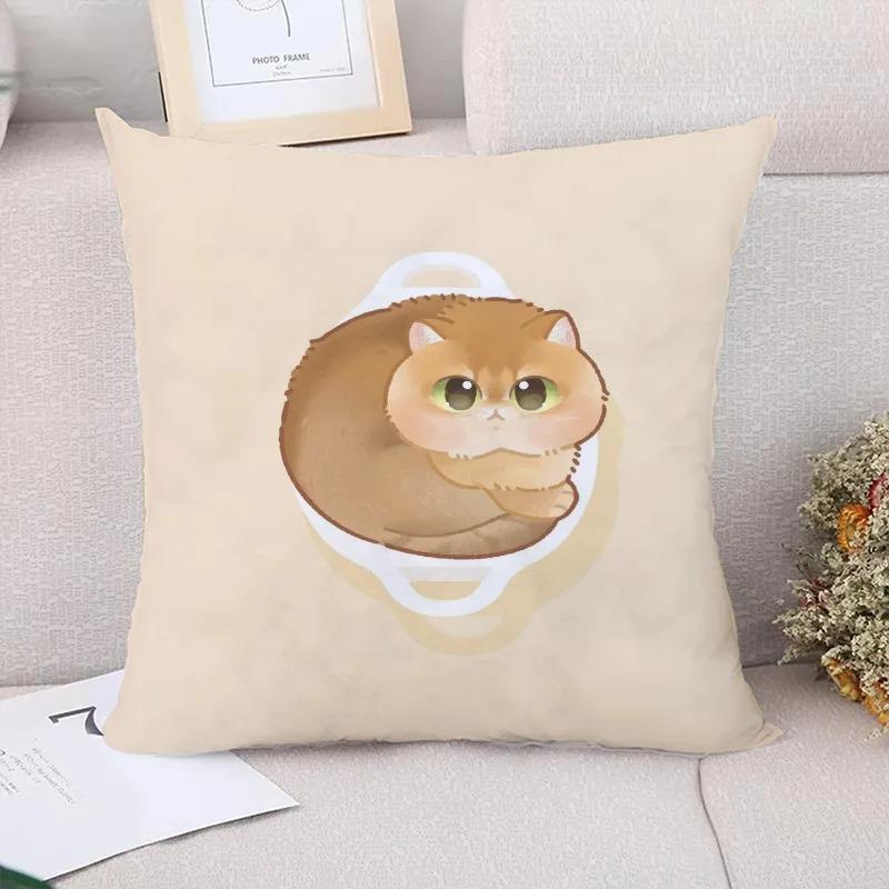 Cute Cat Decorative Pillowcase Living Room Office Home Pillowcase Car Ornaments