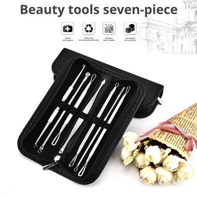 7-teiliges Mitesser-Entferner-Tool-Kit Akne-Nadel-Set für Gesichtshaut-Makel-Extraktor