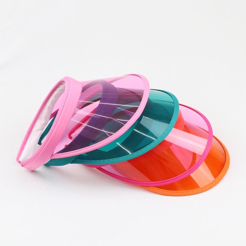 Unisex UV Protection Colorful Transparent Sun Hat