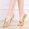 Women's Soft Sole Ballet & Dance Shoes - Gold/Silver, Cat Paw Design