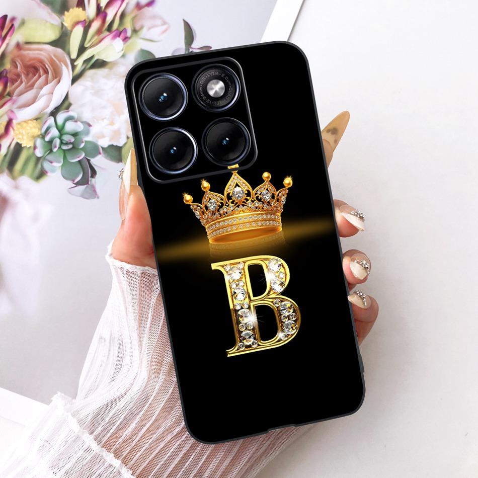 For Motorola Edge 70 Fusion 2026 Crown Letter Phone Case For Motorola Edge70 Fusion 5G XT2605 Black Silicone Soft Cases Bumpers