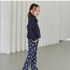  Olivan  Flower Pattern Half Zip Up Top And Bottom  Navy 