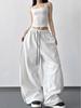 Women's Spring 2026 Loose Wide-Leg Drawstring Casual Pants - Slimming & Trendy Sportswear
