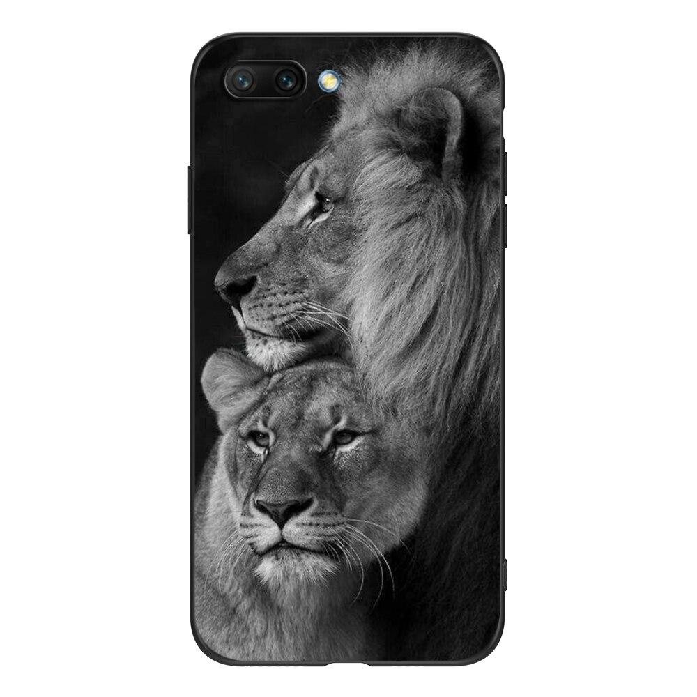 For Honor 10 Case Soft Silicon Phone Back Cover for Huawei Honor 10 Case Etui Coque Black Tpu Case Lion Wolf Tiger Dragon