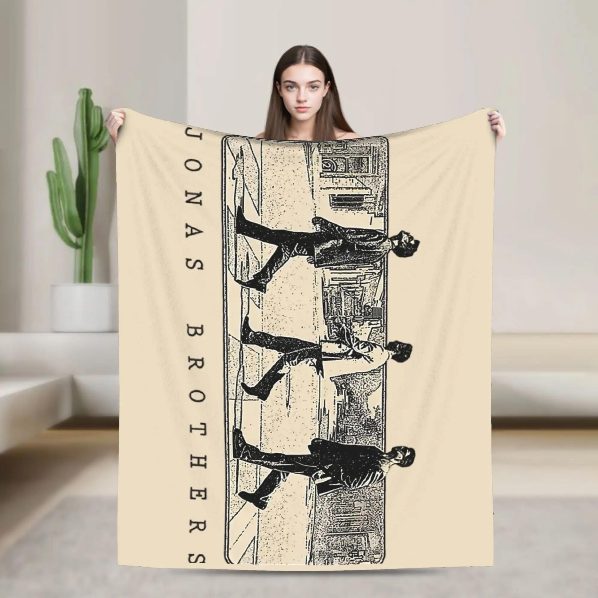 Music Brothers Tour  Jonas Concert Knitted Blanket Fleece Band Legend Soft Throw Blanket for Bedding Quilt Breathable 100cmx150cm