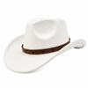 Popular Western Cowboy Hat Trend Decorative Belt Solid Color Suede Cowboy Hat Fashion Versatile