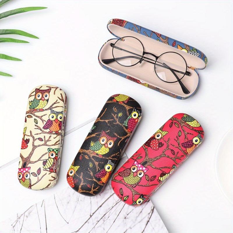 1PC Women Eye Glasses Case Cartoon Cute Owl Animal Sunglasses Storage Protector Portable Hard Leather Reading Glasses Box