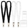 4Pcs Stretchy Retractable Scrunchie Lanyard Set with Waterproof ID Card Holders Soft Telescopic Neck Lanyards