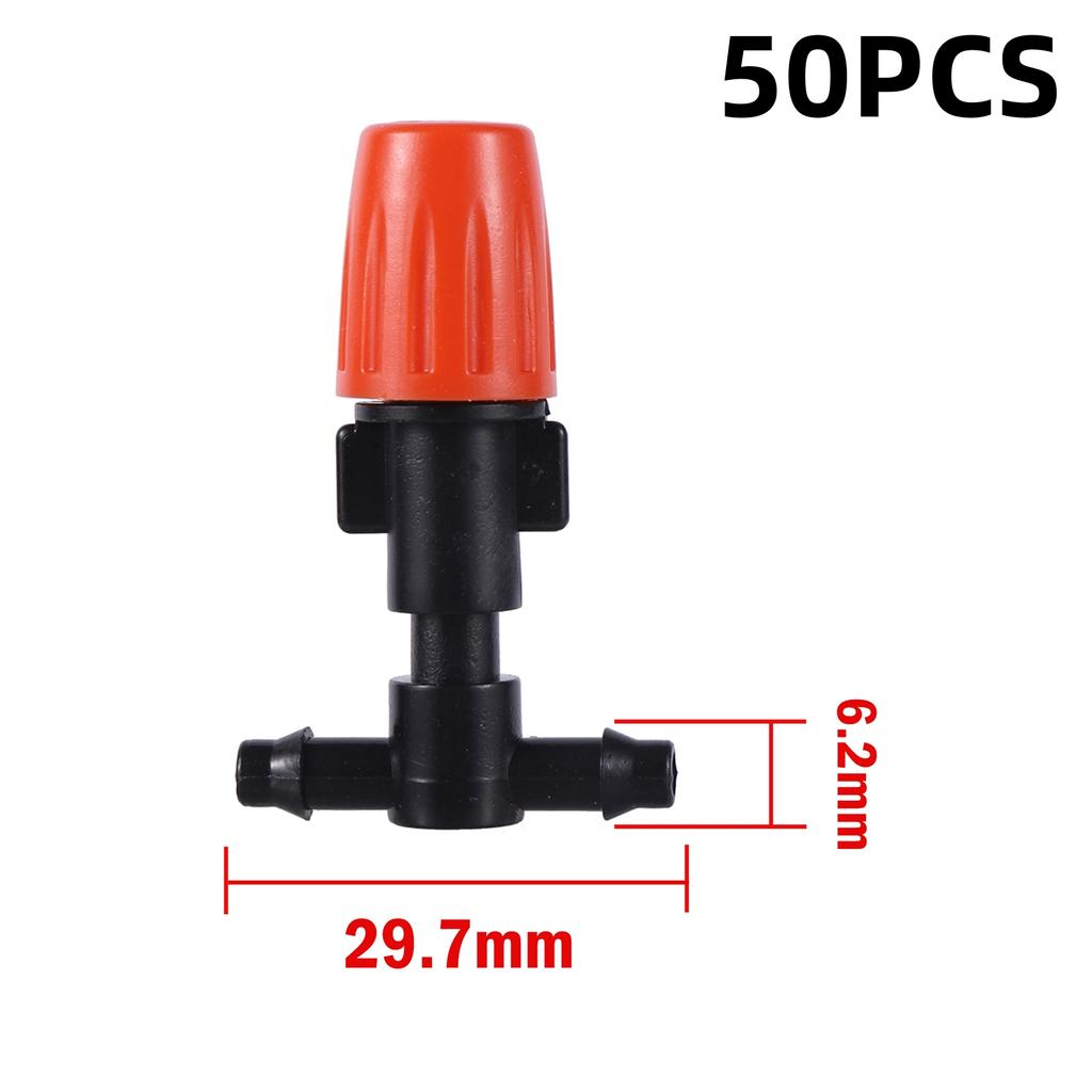 Garden Mist Irrigation Sprinkler 1/4" Pipe Fog Nozzle with Tee Anti Drip Connector Plant Flower Watering Atomize Micro-Sprayer