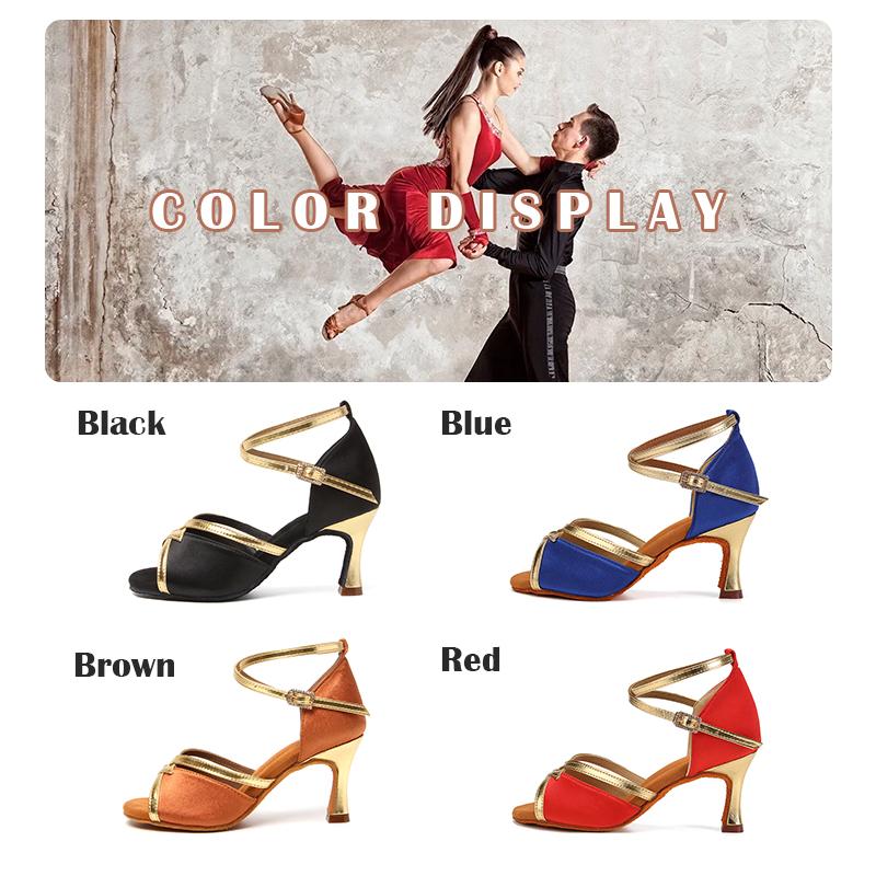 Latin Dance Shoes Women's High Heel Dance Shoes Tango Soft Bottom Dance Shoes Girls Salsa Ballroom Shoes