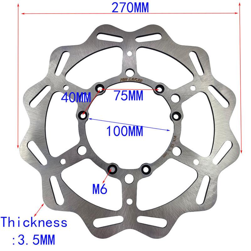 240/260/270MM Front Rear Brake Disc Rotor CRF CR125 250 500 CRF250R CRF250X CRF450R/450X Motocross Enduro Supermotard Dirt Bike
