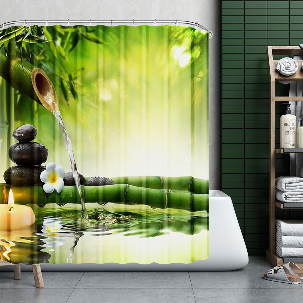 Waterproof Shower Curtain Modern 3D Printing Forest Shower Curtain Natural Landscape Bath Curtain With Hooks For Bathroom