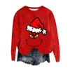 Women's Fashion Round Neck Pullover Top Long Sleeve Tee Christmas Printed Sweatshirt