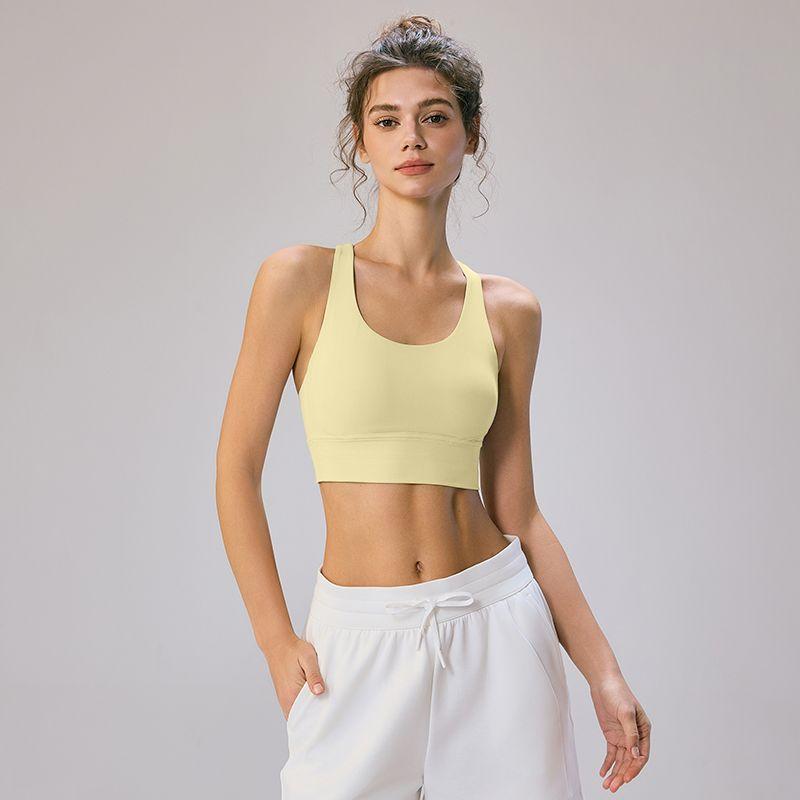 

Mitaogirl Kendall Beauty Back Yoga Underwear Women Outdoor Running Fitness Bra High Strength Sports Top Bra S Washed yellow