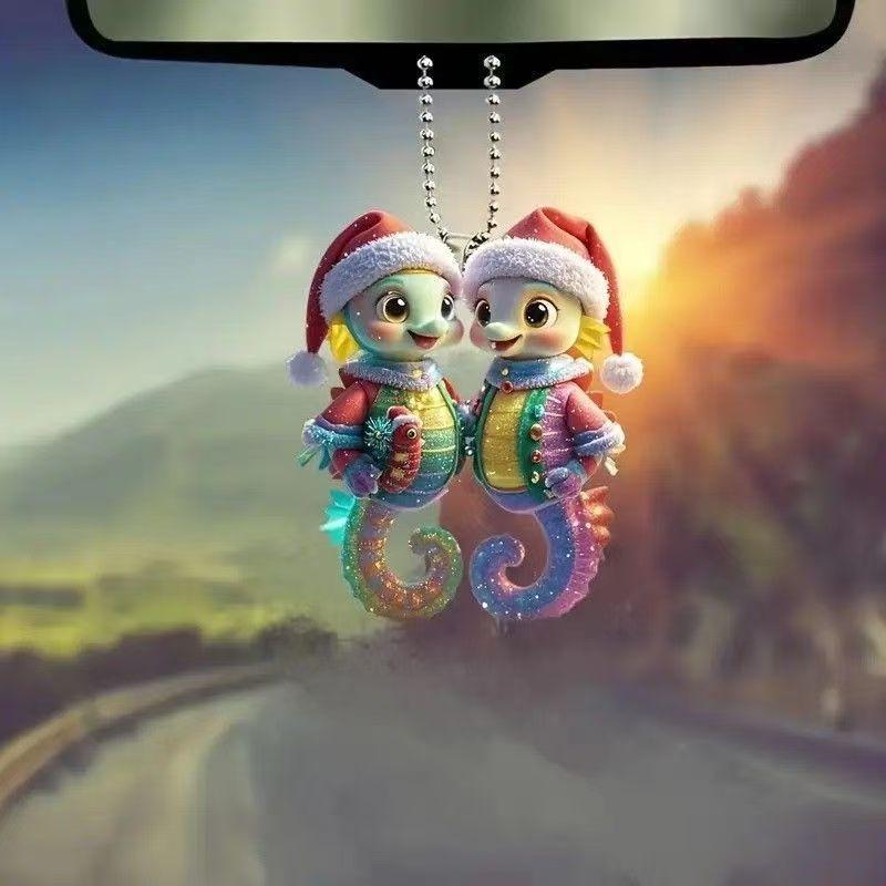 Acrylic Flat Animal World Christmas Holiday Party Ornaments Christmas Tree Decorative Pendants