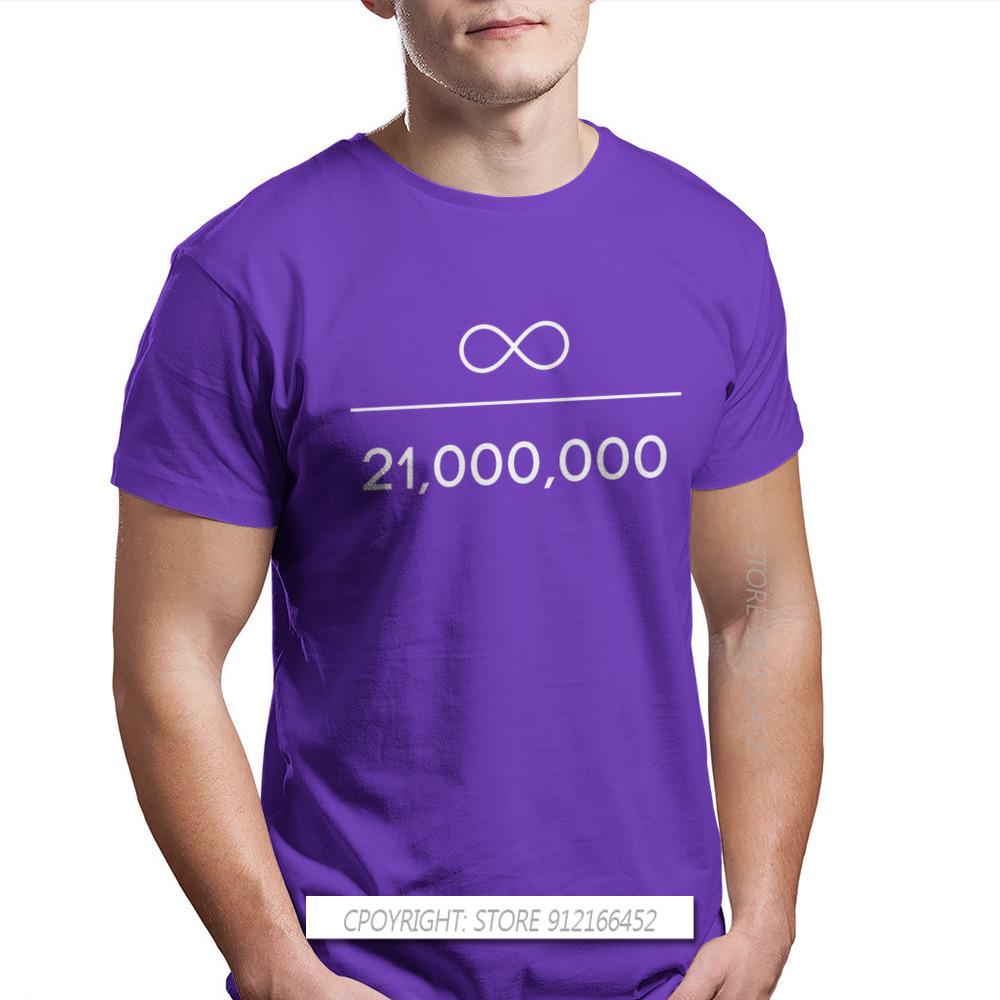 Unendlichkeit Geteilt Durch 21 Millionen T-Shirt Für Männliche Bitcoin Kryptowährungs-Miner Meme Camisetas Fashion T-Shirt Weiche Lockere T-Shirts Mann