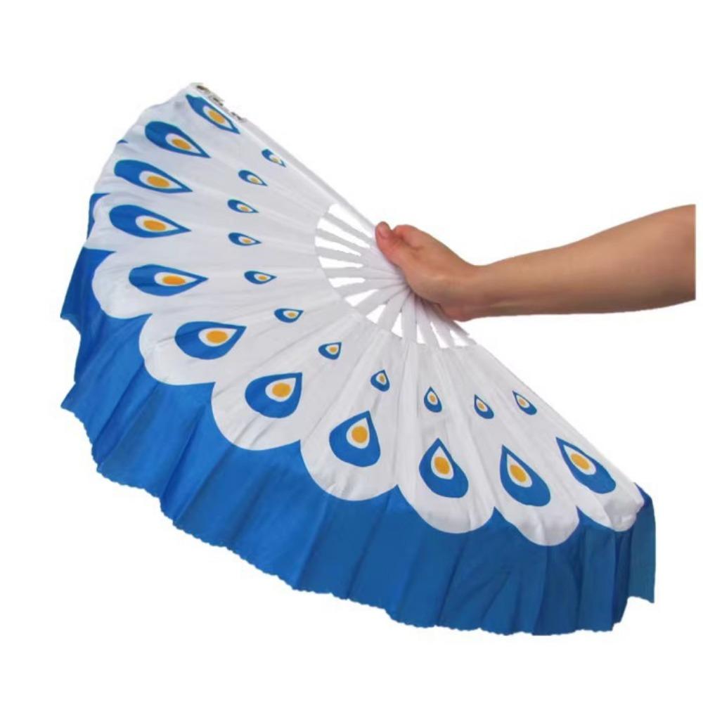 32.5cm Chinese Short Bellydance Fan Plastic Stick Hand Dye Adults Fan High Quality Dance Fan