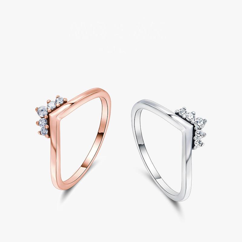 Tancise Classic 925 Sterling Silver Zircon Ring Ladies Jewelry Wedding Promise Party Gift