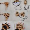 Leoparden Kostüm Set Leoparden Ohren Schwanz Schleifen Nase Handschuhe Tier Kostüm Set Zubehör Kinder Halloween Cosplay Requisiten