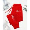 Dog Red Heart Electrocardiogram Printing Printed Woman Pant Street Soft  Sweatpants Sport Fashion Trousers Autumn Pants