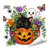 Waterproof Holiday Decorations Halloween Window Stickers, Cartoon Ghost Black Cat Pumpkin Static Glass Decorative Film for Parties Decals Shop