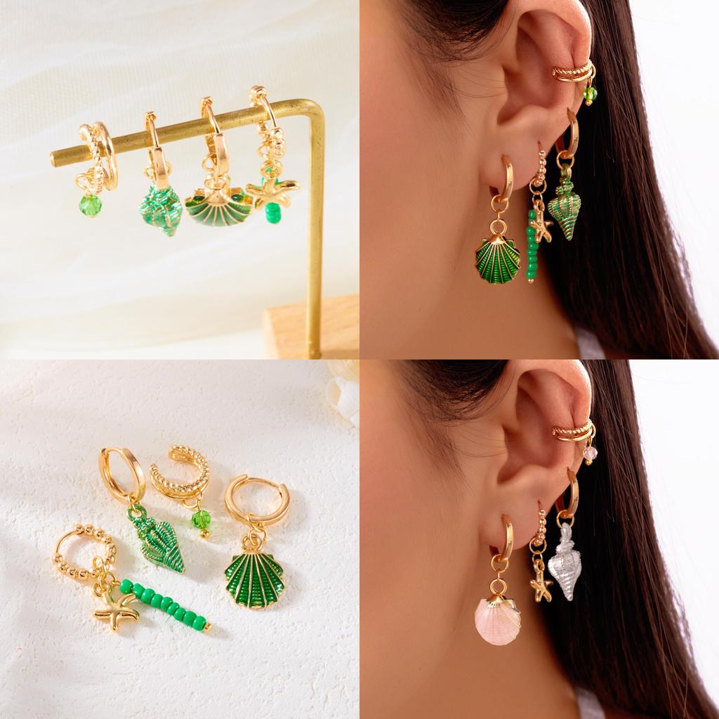 Marine Starfish Drop Earrings For Girls With Zinc Alloy Material Summer Gift