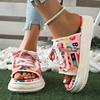 Fashion Women Slippers New Fashion Designer Graffiti Slippers Platform Mules Shoes Street Clogs Flat Casual Sandals Home Slides Women