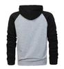 Men S Color Block Raglan Sleeve Hooded Zip Up Sweatshirt Casual Autumn Winter