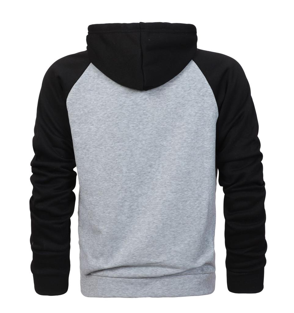 Men S Color Block Raglan Sleeve Hooded Zip Up Sweatshirt Casual Autumn Winter
