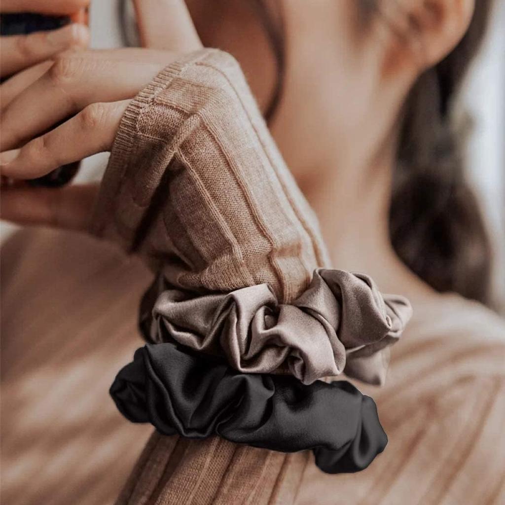 TreegoArt Fashion Hair Bobbles Ponytail Holder With Strong Elastic Hair Scrunchies For Women And Girl - Pack Of 6